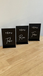 Acrylic table numbers - Maori Leo Design Studio
