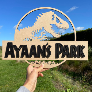 Jurassic - Laser cut sign Leo Design Studio