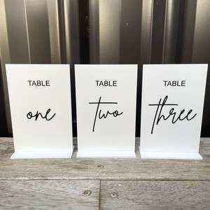 Acrylic table numbers - Design 1 Leo Design Studio