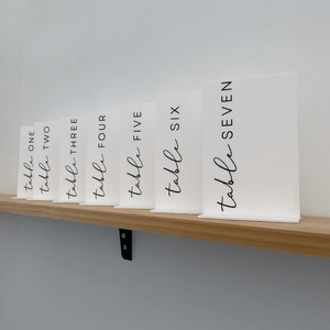 Acrylic table numbers - Design 2 Leo Design Studio