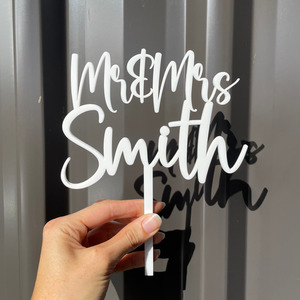 Mr & Mrs cake topper - Design 1 Leo Design Studio