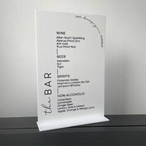 Bar Menu - Grace Leo Design Studio