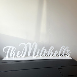 Laser cut bridal table sign Leo Design Studio