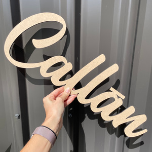 Large laser cut names Leo Design Studio