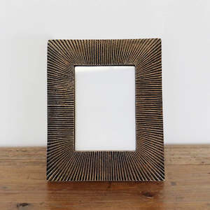 Etched Large Photo Frame in Antique Brass