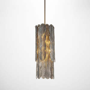 Best Selling: Luca Glass Hanging Light in Antique Brass Finish