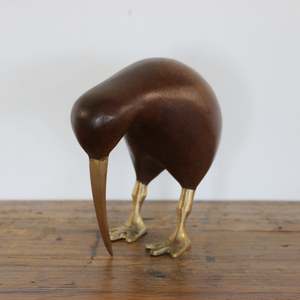 Best Selling: Wooden Brown Kiwi with Brass Legs and Beak