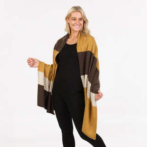Best Selling: Travel Wrap in Cocoa Stripe