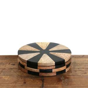 Soho Inlaid Horn Coasters - Set of Four