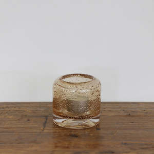 Amber Glass Candle Holder