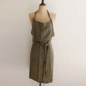 Kitchen Tableware: Olive Green Vintners Apron 100% Linen