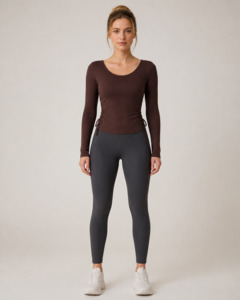 Tops: Modal Ribbed Long-Sleeve Yoga Top