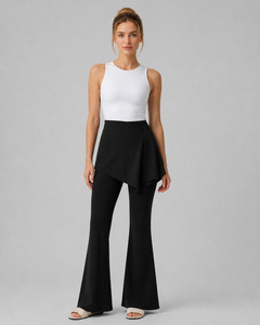 Yoga Pants Women: 2-in-1 Skirted Flare Yoga Pants