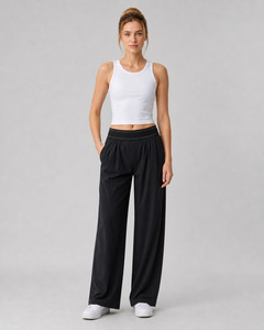 Yoga Pants Women: Drape Wide-Leg Yoga Pants