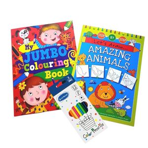 Christmas Collection: 2 x Drawing & Colouring Books Gift Bundle