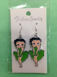Betty Boop Earrings – Green