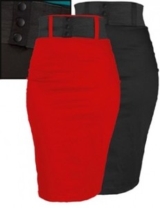 Products: Rocksteady Black Wiggle Skirt with Belt