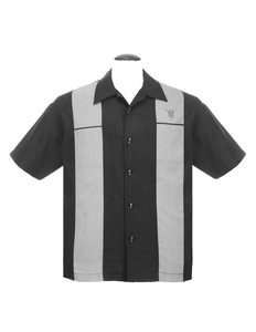 Products: Classy Piston Bowling Shirt in Black/Silver