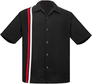 Steady Clothing Men’s V-8 Racer Button Up Bowling Shirt