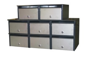 Products: Apartment Letterbox Bank - Front Opening 3 x 2 + 2 Letterboxes, Mailboxes, Multiunit Letterboxes NZ