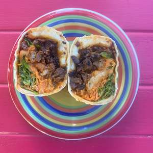 Hot Cafe Food: Beef Burger Burrito
