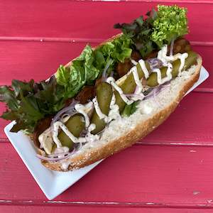 Savoury Cafe Food: Salami and Cheddar Baguette