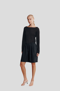 Bottoms: Marle Nara Short - Black Pinstripe