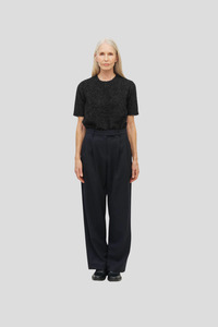 Bottoms: Juliette Hogan Boyfriend Pant (Wool Twill)  Navy