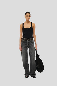 Bottoms: Neuw Nancy Barrel Night Jean - Washed Black