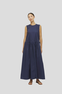Dresses: Juliette Hogan Romi Dress (Crisp Poplin)  Navy