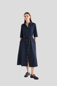 Dresses: Elk Valor Shirt Dress - Mid Blue Denim