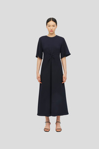 Dresses: Juliette Hogan Twist Dress (Zig Zag Crepe) Navy
