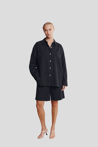 Sunglasses Copy: Marle Mella Shirt - Black Pinstripe
