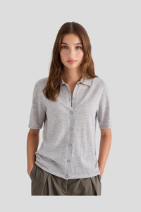 Sunglasses Copy: Laing Featherlight Cashmere Shirt - Grey Marle