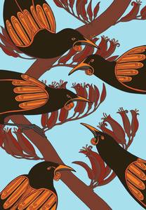 Black And White Prints: Tieke - Saddleback