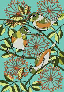 Black And White Prints: Waxeye - Tauhou