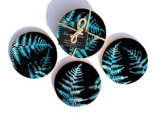Homewares: Bamboo Coasters -Fern design