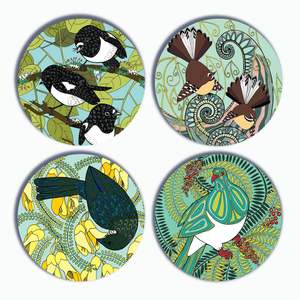 Native New Zealand bird Glass Coasters