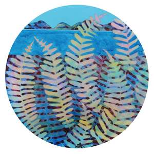 Original Artworks: Original Painting - Blue /Pink Ferns