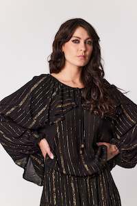 blouse: Dakota Blouse - Black Gold