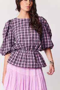 Shirts Blouses: Hope lilac black Blouse  - SAMPLE SALE