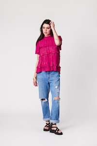 Shirts Blouses: Haze Blouse - Magenta - SAMPLE SALE