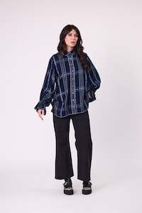 Shirts Blouses: Dutton Blouse - Midnight Plaid