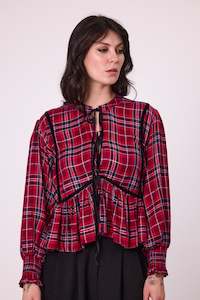 Soul Blouse - Red garnet plaid