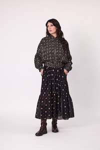 Hedonist Bomber - black gold embroidery