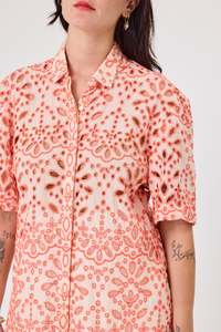 Home Page Clothing Designers New Zealand Libertine The Label: Willow Shirt | Melon bloom lace