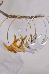Swallow Hoops - silver
