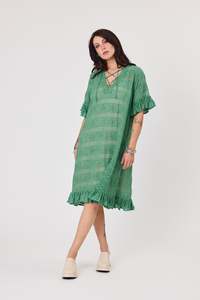 Home Page Clothing Designers New Zealand Libertine The Label: Riviera Dress | Emerald embroidery