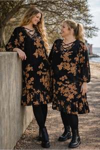 Home Page Clothing Designers New Zealand Libertine The Label: Riviera Dress | Midnight bloom velvet