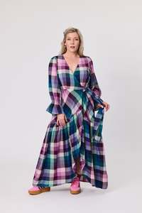 Home Page Clothing Designers New Zealand Libertine The Label: Wyatt Dress | Thistle check
